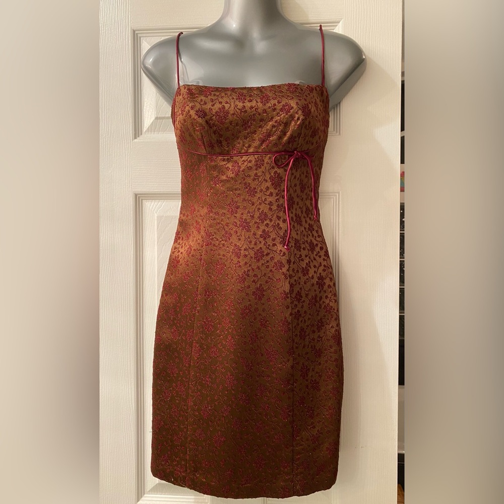 Bronze mini dress by Cynthia Rowley